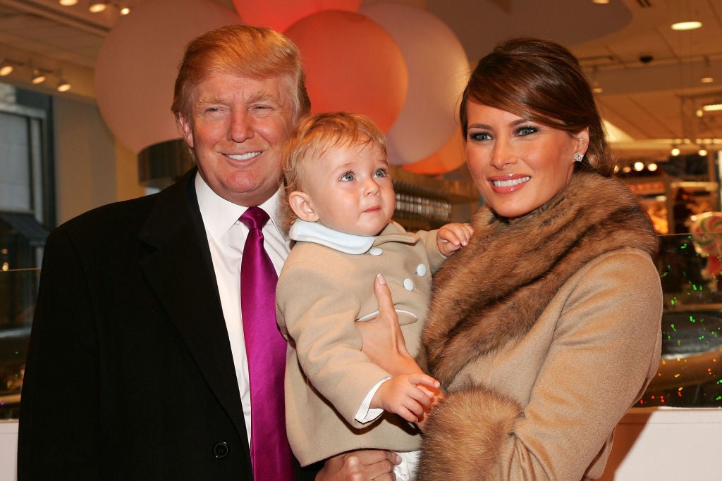 Trump and Melania with baby Barron back in 2007