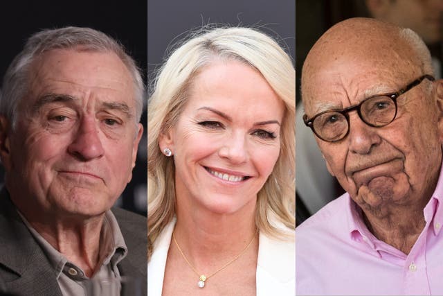 <p>Robert De Niro, Elisabeth Murdoch and Rupert Murdoch</p>