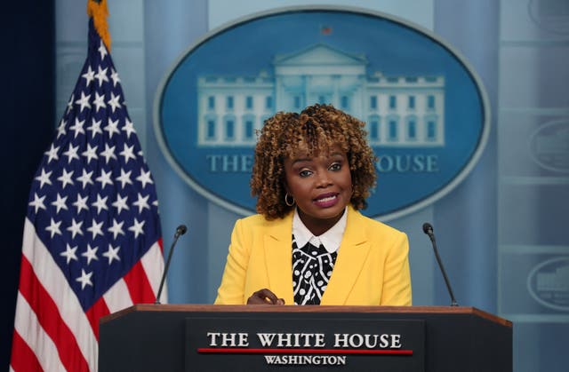 <p>White House Press Secretary Karine Jean-Pierre holds a press briefing at the White House in Washington, U.S., September 9, 2024. REUTERS/Leah Millis</p>