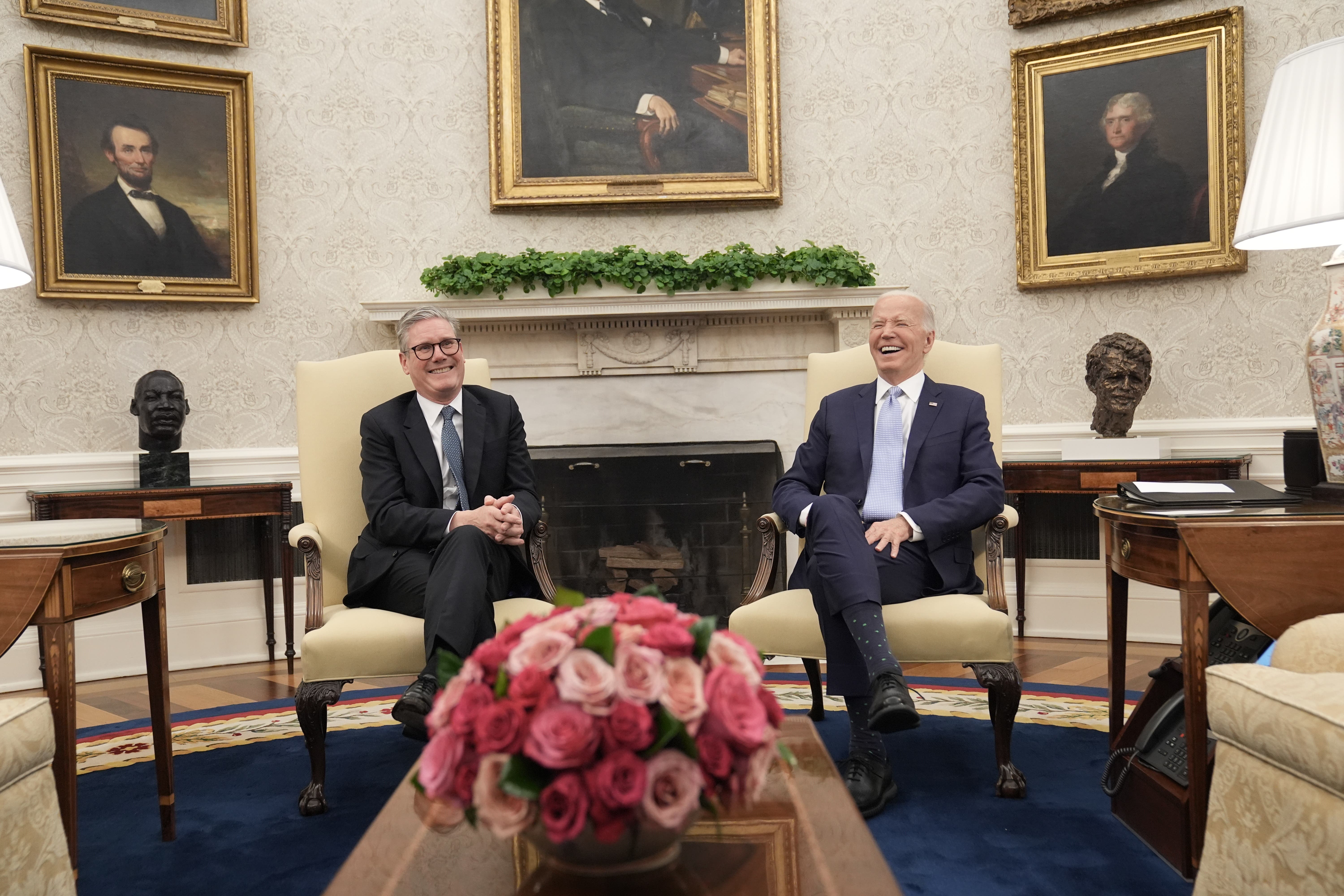 Prime Minister Sir Keir Starmer is meeting US President Joe Biden (Stefan Rousseau/PA)