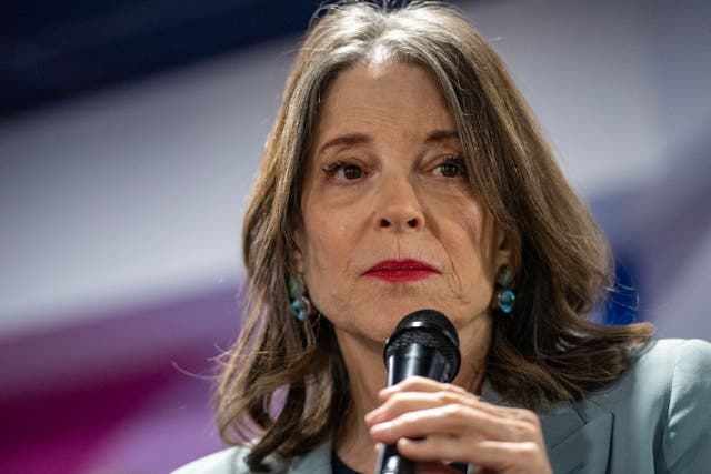 <p>Former Democratic presidential candidate and self-help author Marianne Williamson has promoted Donald Trump’s baseless conspiracy theory that Haitian immigrants are eating pets in Ohio</p>