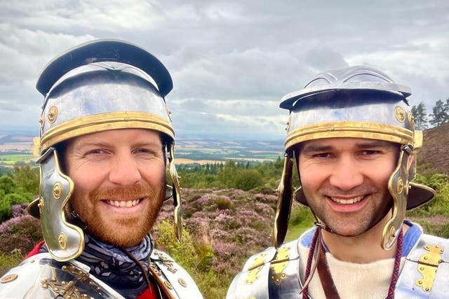 Jonathan Terry and his friends will wear replica Roman solider gear while walking across Hadrian’s Wall in memory of his father who died from prostate cancer (Jonathan Terry)