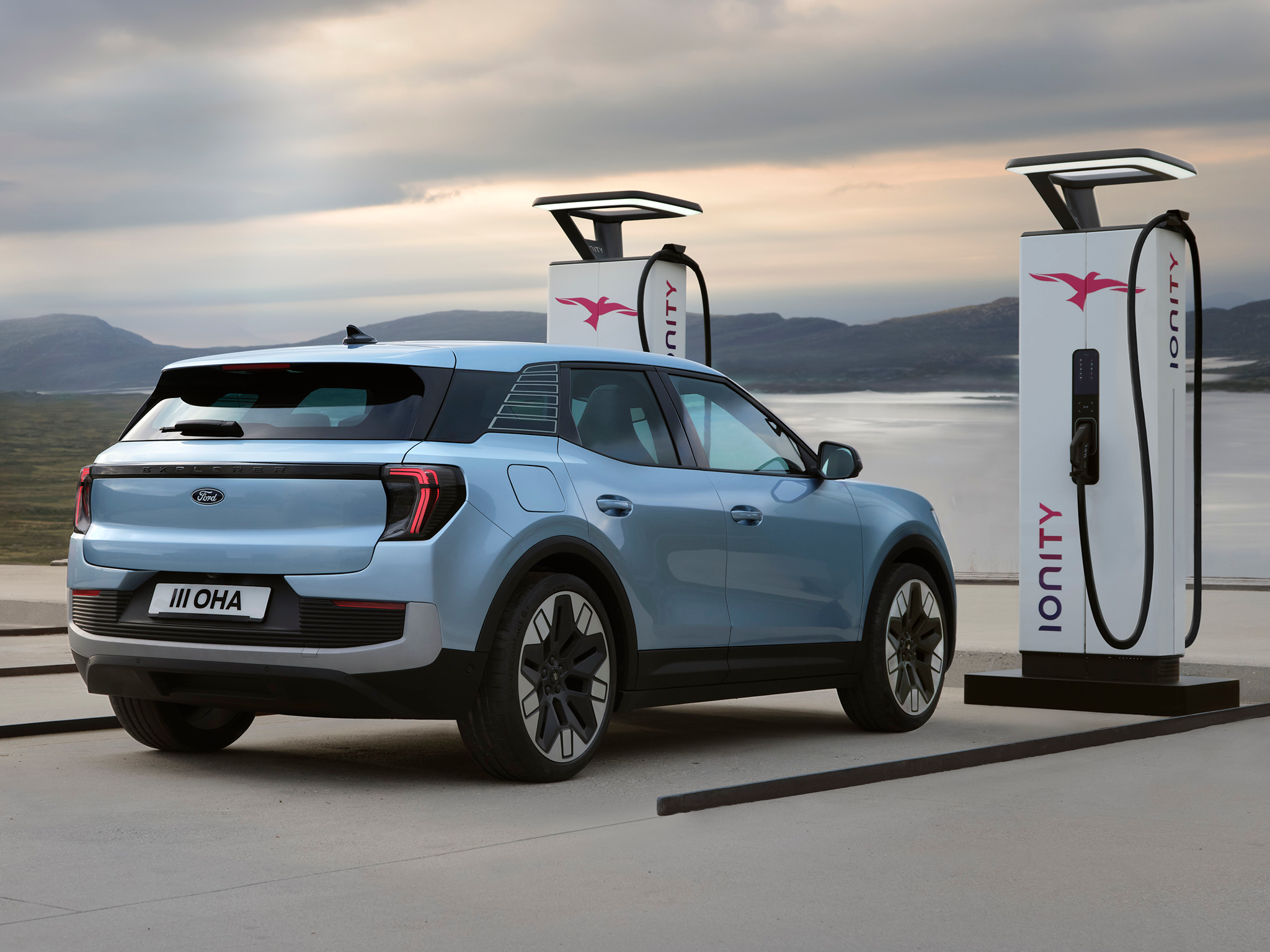The Ford Explorer electric SUV boasts a range of up to 374 miles.
