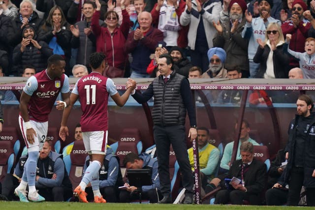 Emery is happy with the competition between his strikers (Jacob King/PA)