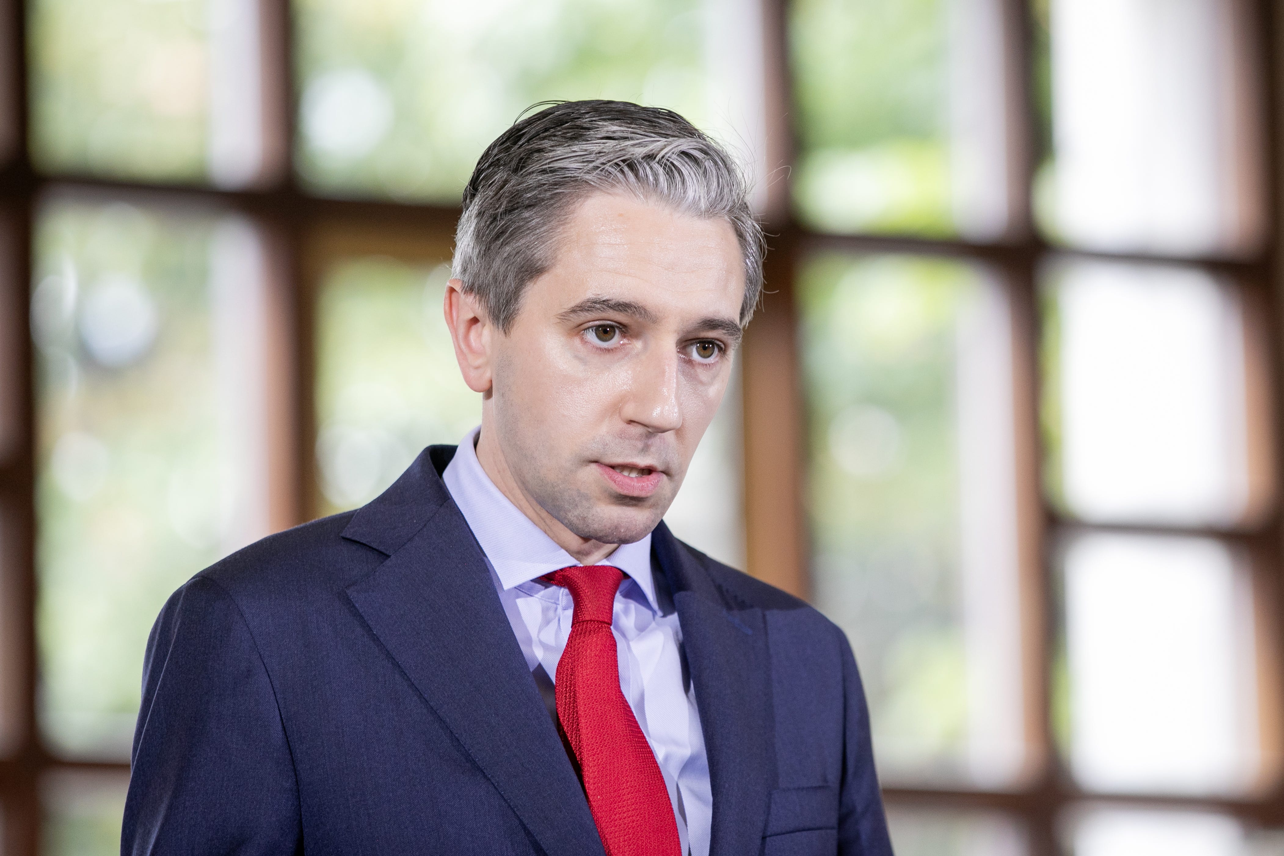 Taoiseach Simon Harris speaking following a meeting of the North South Ministerial Council at Dublin Castle (Gareth Chaney/PA)