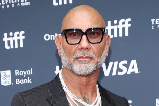 <p>Dave Bautista attends the premiere of ‘The Last Showgirl’ at the 2024 Toronto International Film Festival in September</p>