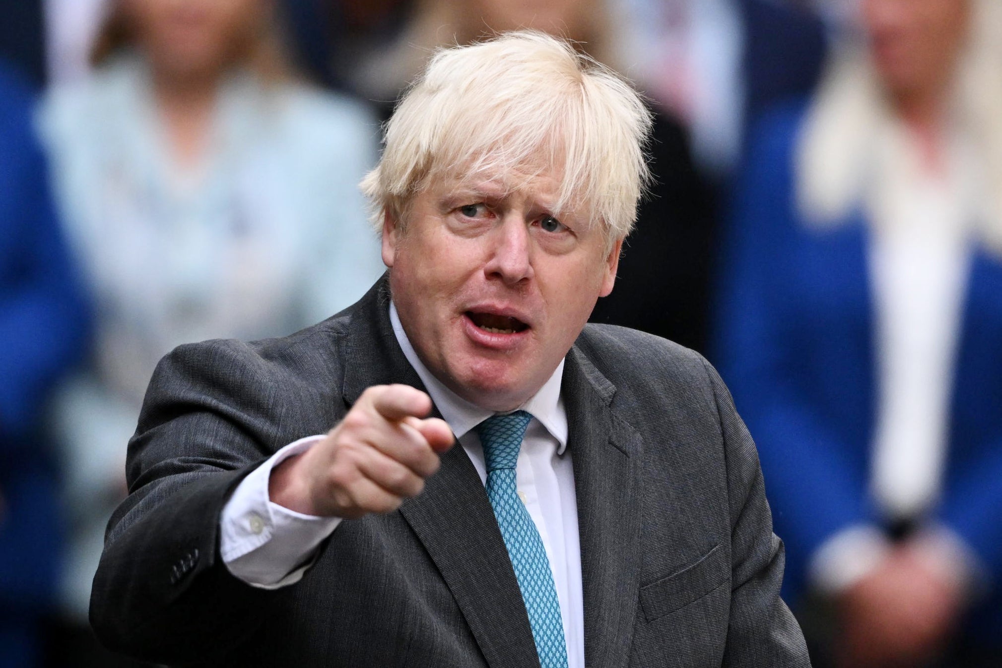 Boris Johnson fazendo seu discurso final como primeiro-ministro em setembro de 2022