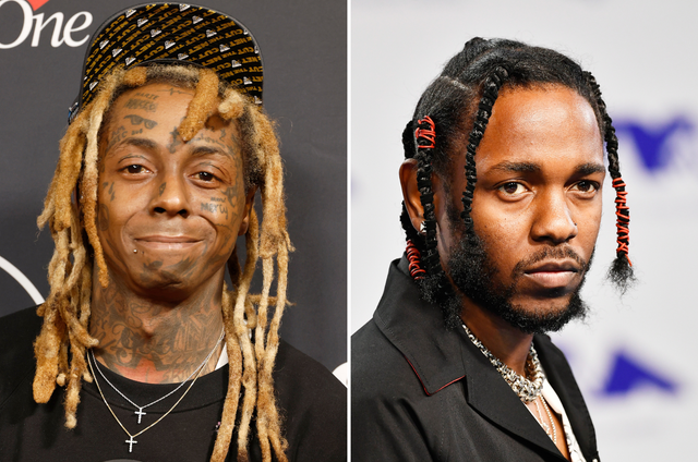 <p>Lil Wayne and Kendrick Lamar</p>