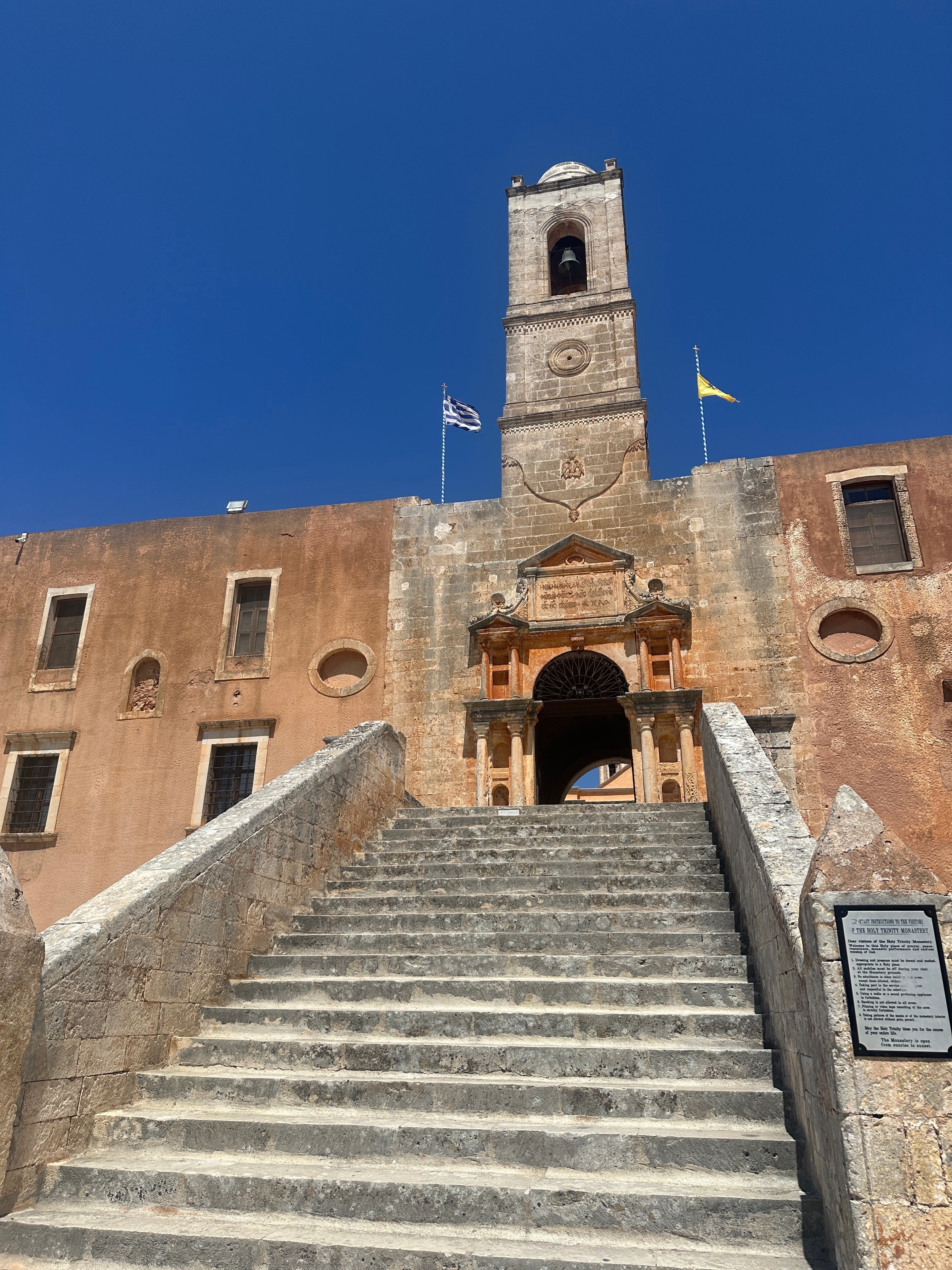 The monastery, where the monks are still making wine and olive oil