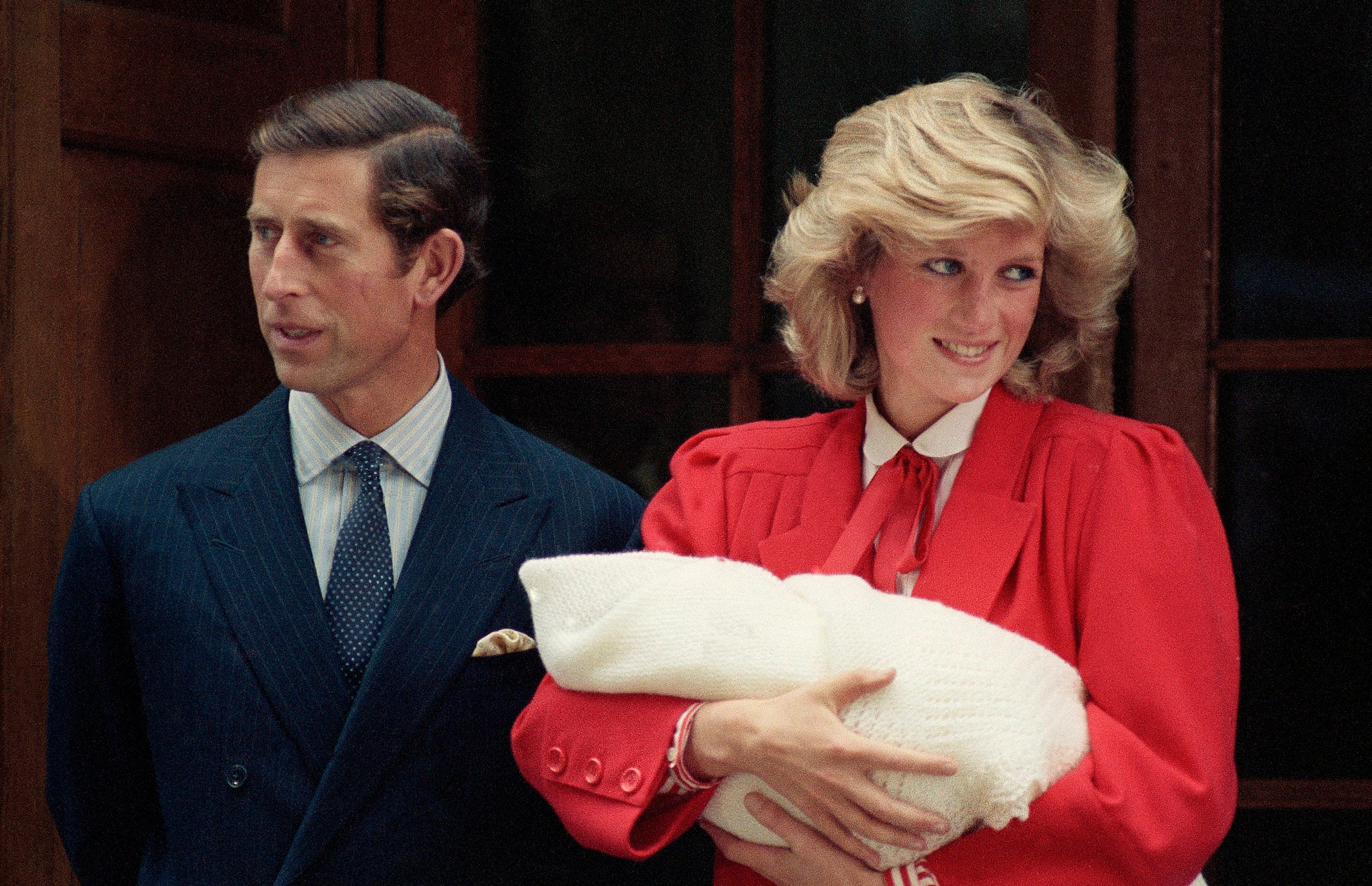 Prince Harry was born on 15 September 1984. He is pictured here with the late Princess Diana and the then Prince Charles as a baby.