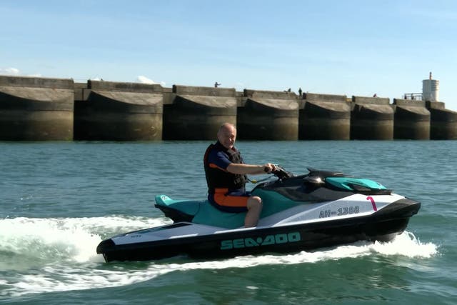 <p>Liberal Democrat leader Sir Ed Davey rode into his party’s conference on a jet ski</p>