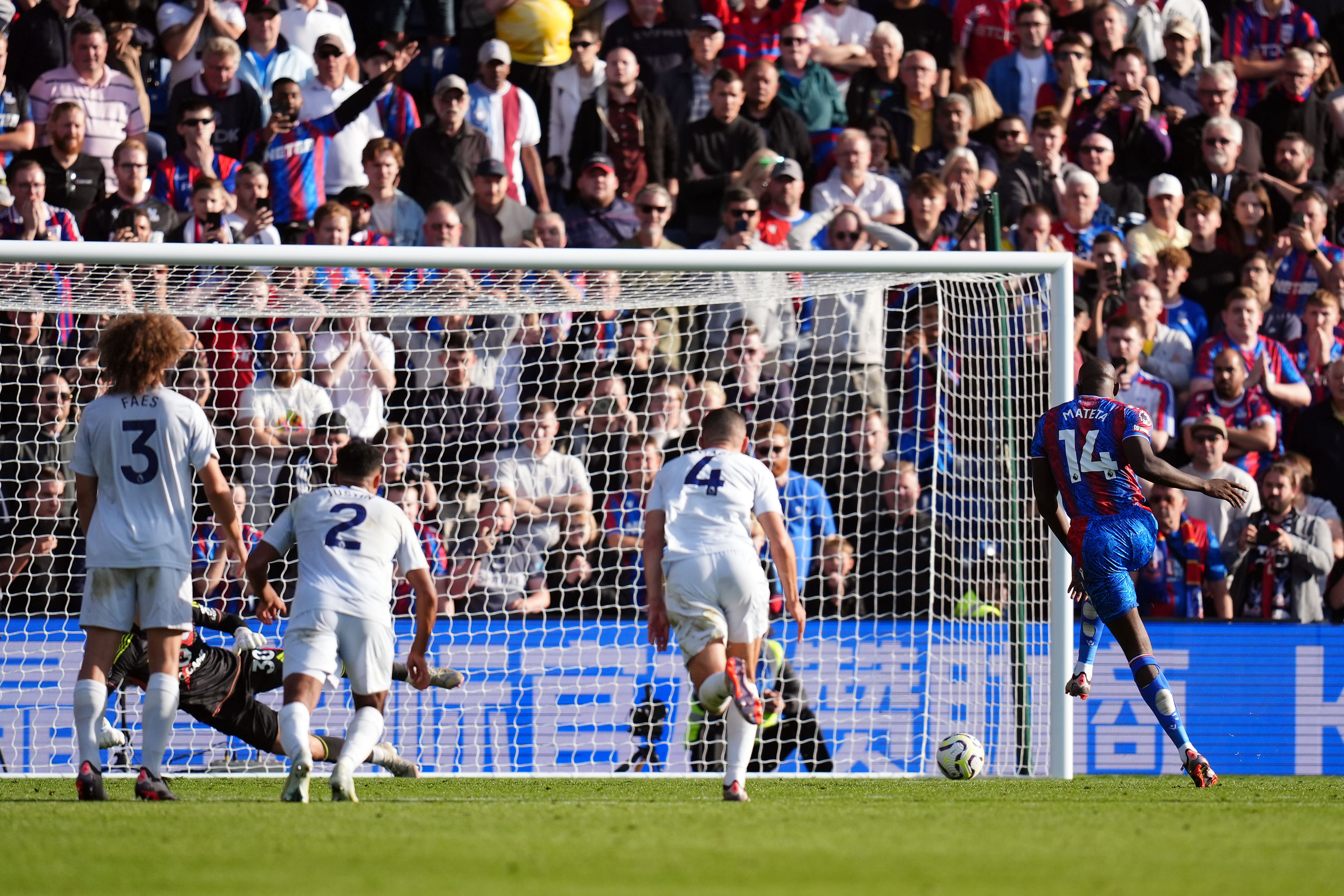 Jean-Philippe Mateta hit a brace to rescue a draw for Crystal Palace (John Walton/PA)