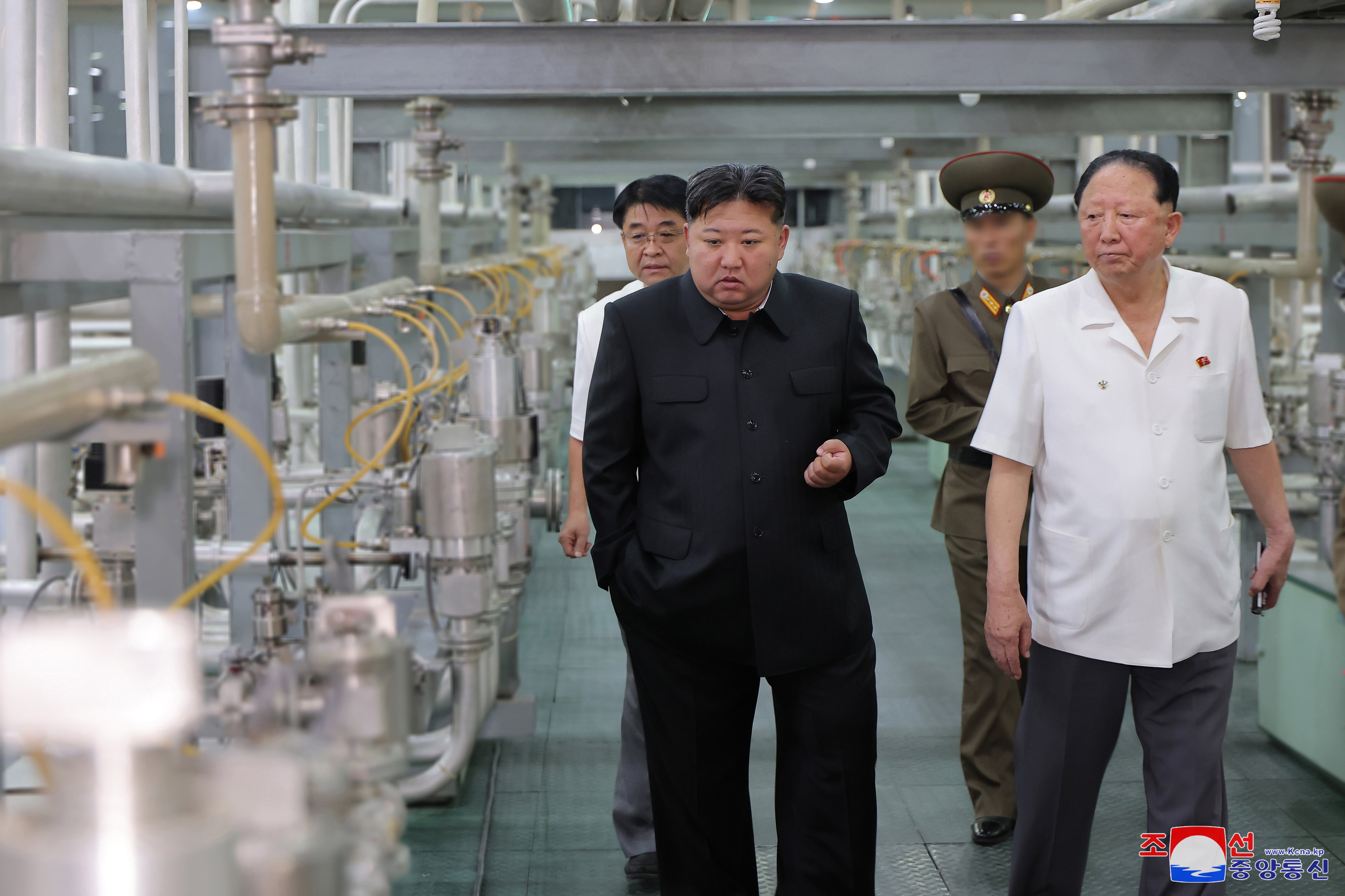 North Korean leader Kim Jong Un inspects a nuclear facility at an undisclosed location in North Korea (EPA)