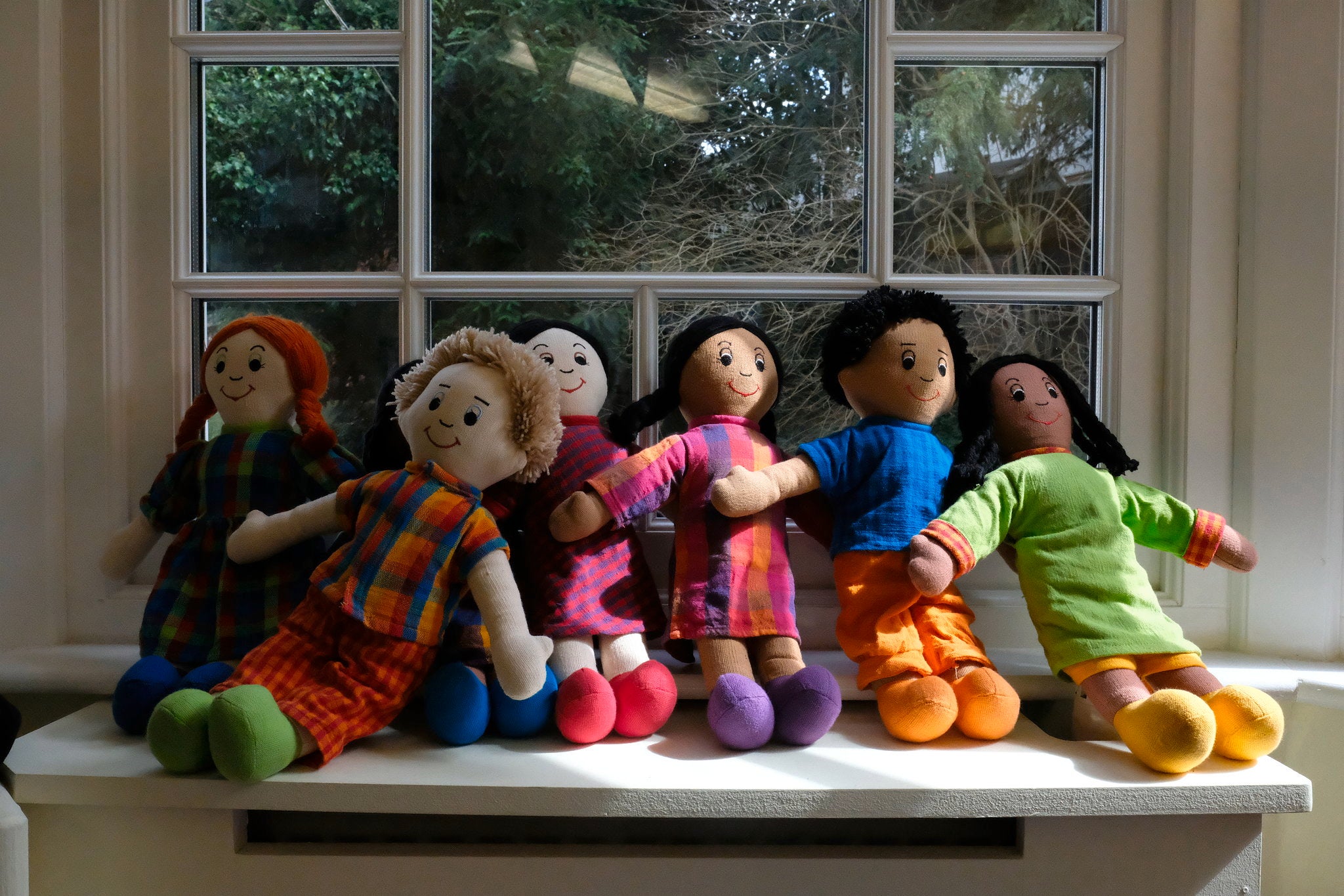 A collection of dolls for children at the refuge