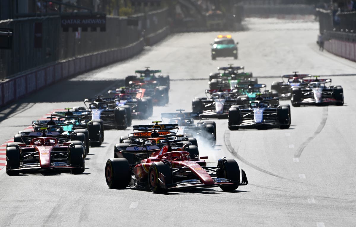 F1 2024 Azerbaijan Grand Prix LIVE: Race schedule and start time today, Charles Leclerc leads from pole in Baku