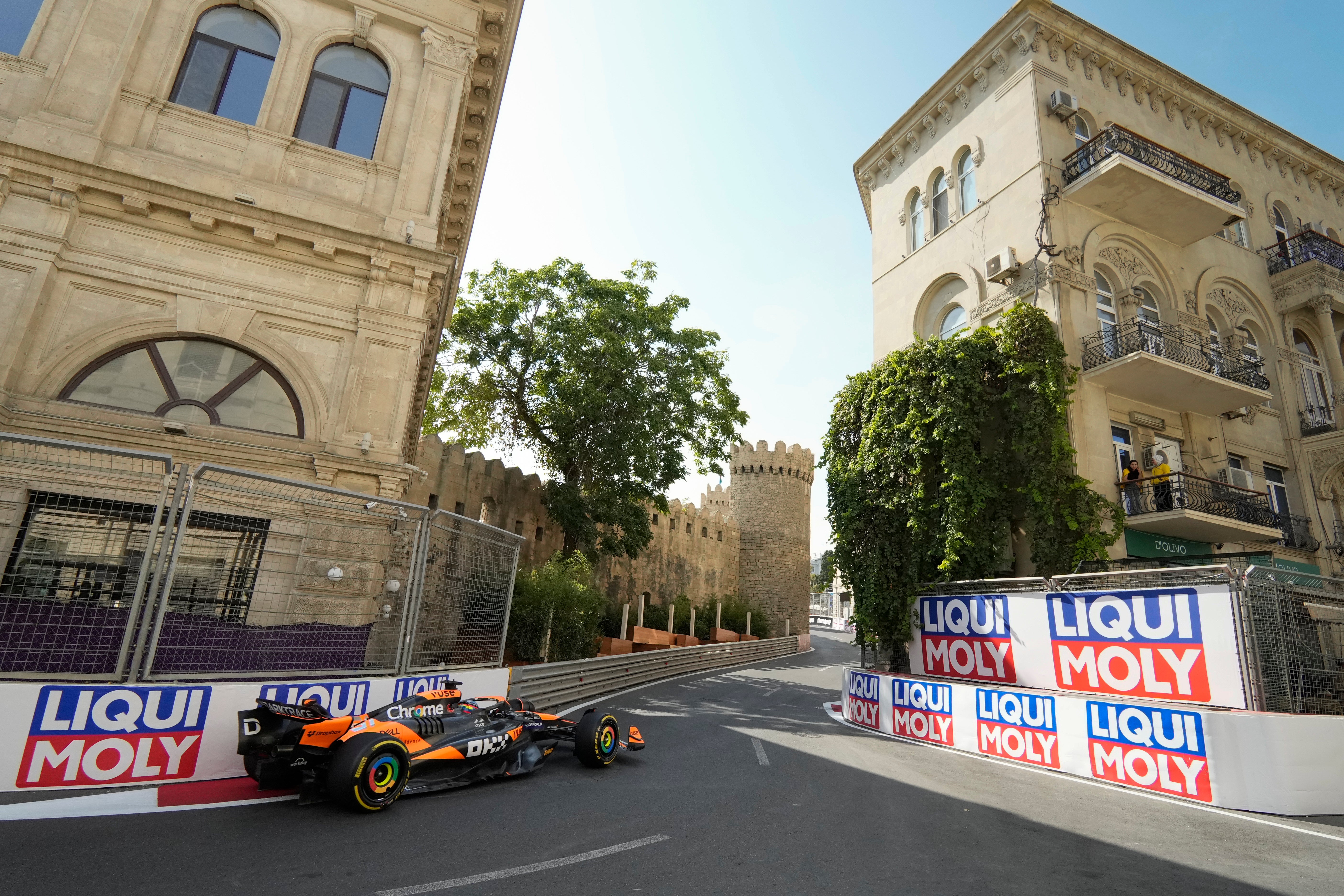 The Australian held off the challenge of Charles Leclerc