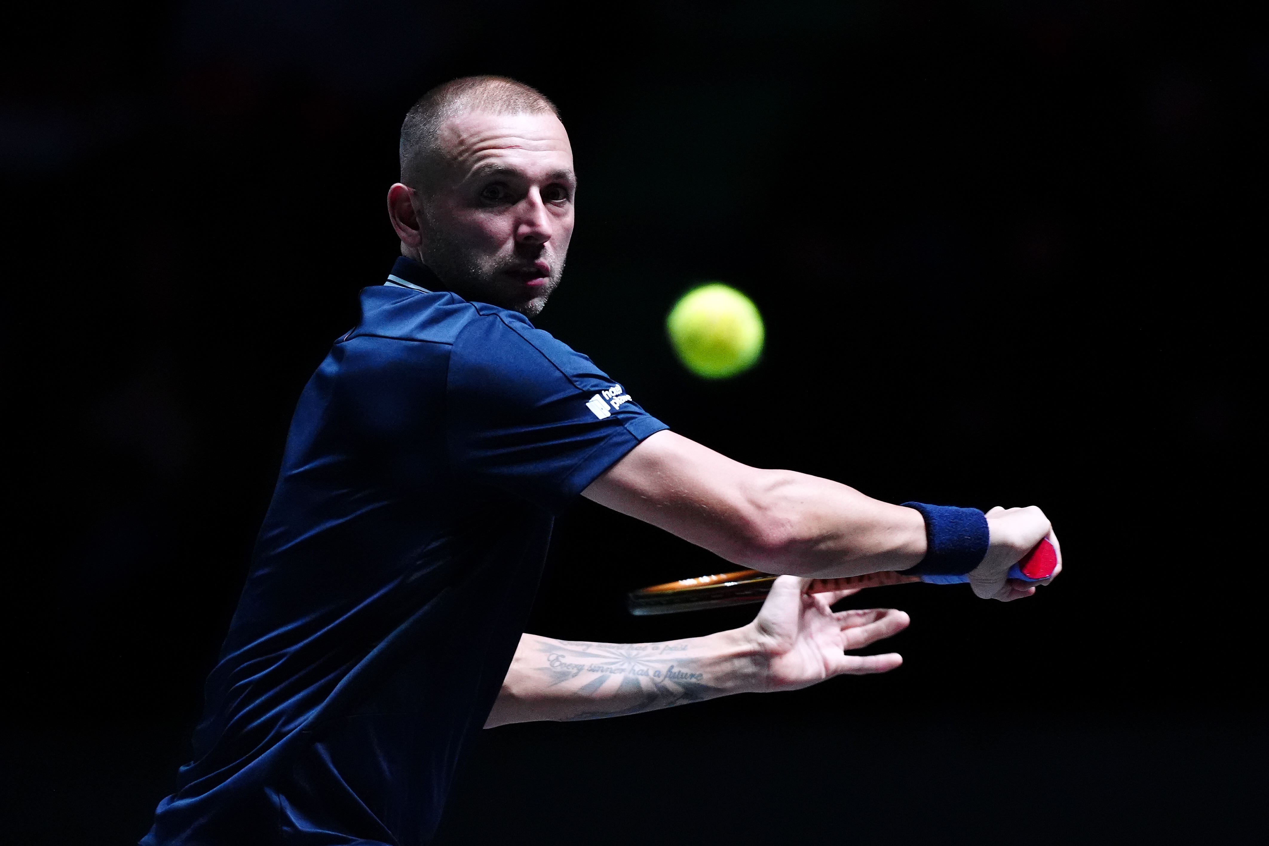 Dan Evans was unable to keep Great Britain’s Davis Cup hopes alive (Mike Egerton/PA)