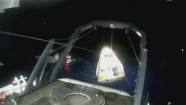 <p>Watch moment billionaire Jared Isaacman returns to Earth on SpaceX rocket after historic mission.</p>