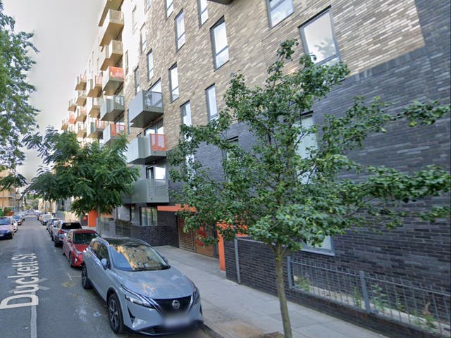 <p>Duckett Street, Tower Hamlets, East London, where the woman was stabbed to death </p>