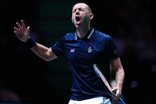 Dan Evans shows his disappointment during his defeat by Denis Shapovalov (Mike Egerton/PA)