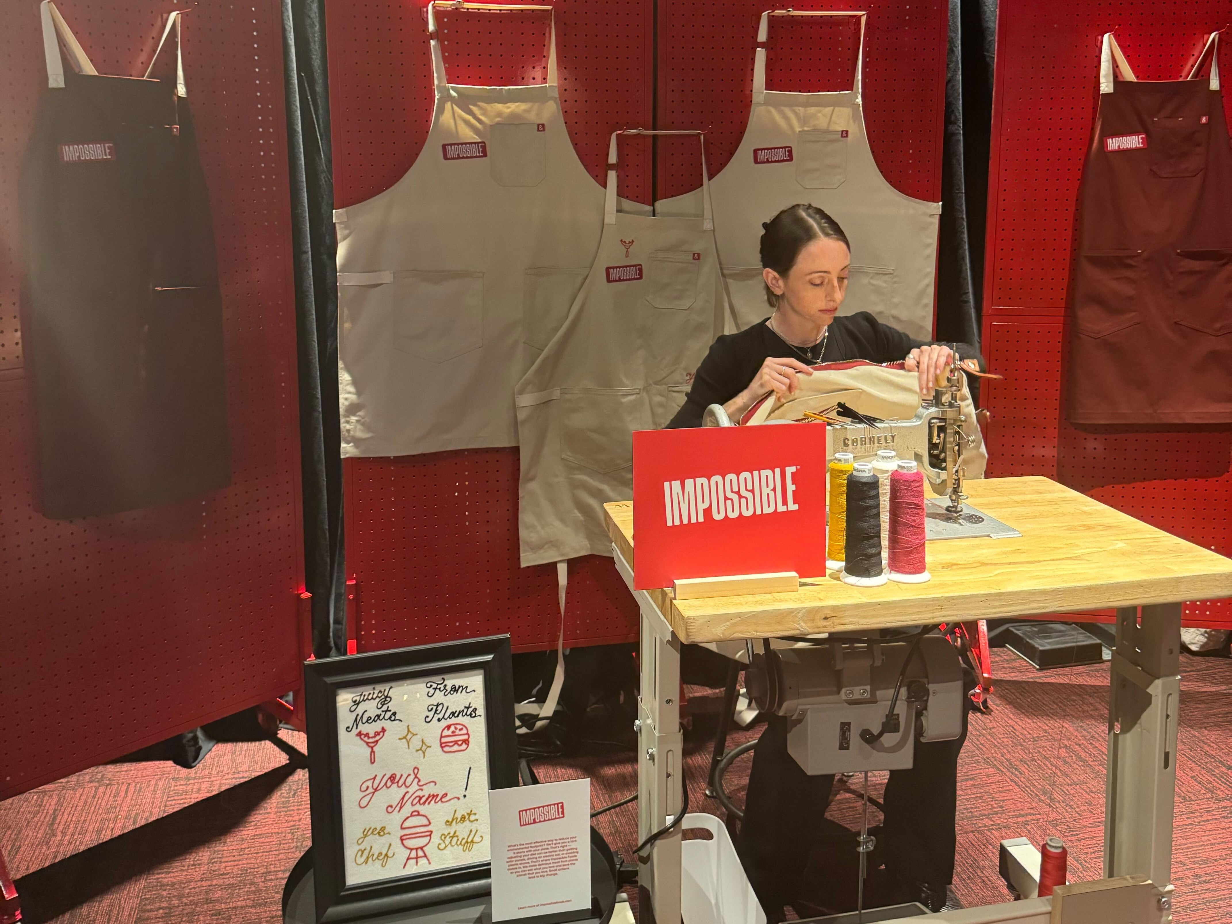 The 2024 Emmys gifting room features a custom embroidery station