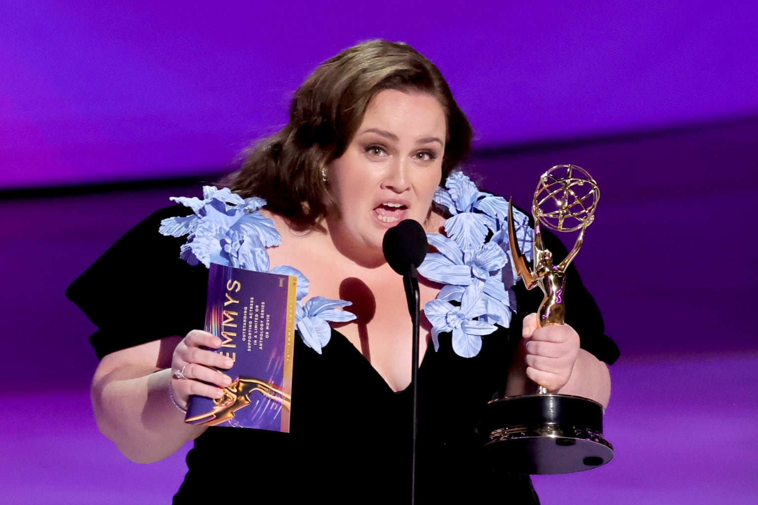 Jessica Gunning accepts the award for Outstanding Supporting Actress in a Limited or Anthology Series at the 2024 Emmys