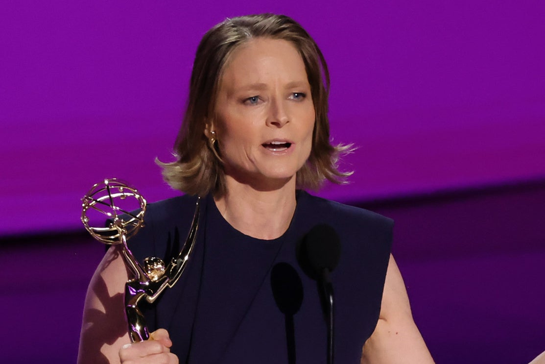 Jodie Foster accepts the Emmy for Outstanding Lead Actress in a Limited or Anthology Series or Movie