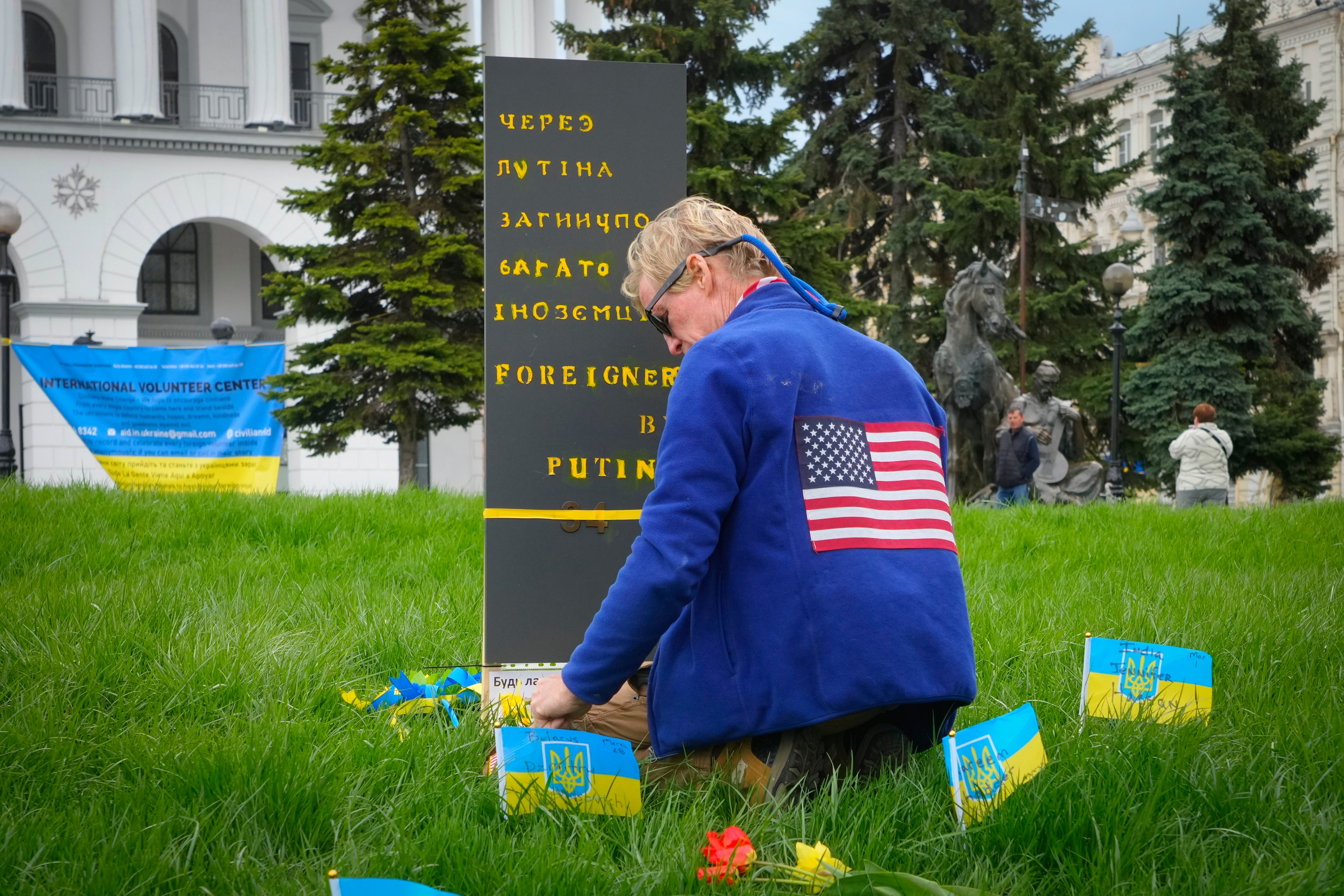 Routh pays tribute to foreign citizens killed during the Russia-Ukraine war in Kyiv on April 30 2022