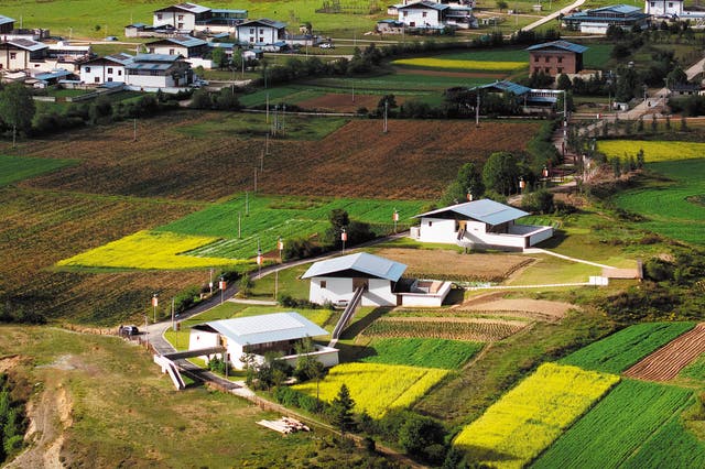 <p>The new branch of bookstore brand Librairie Avant-Garde in Wugong village, Shangri-La county, Yunnan province, which was built on three traditional Tibetan houses</p>