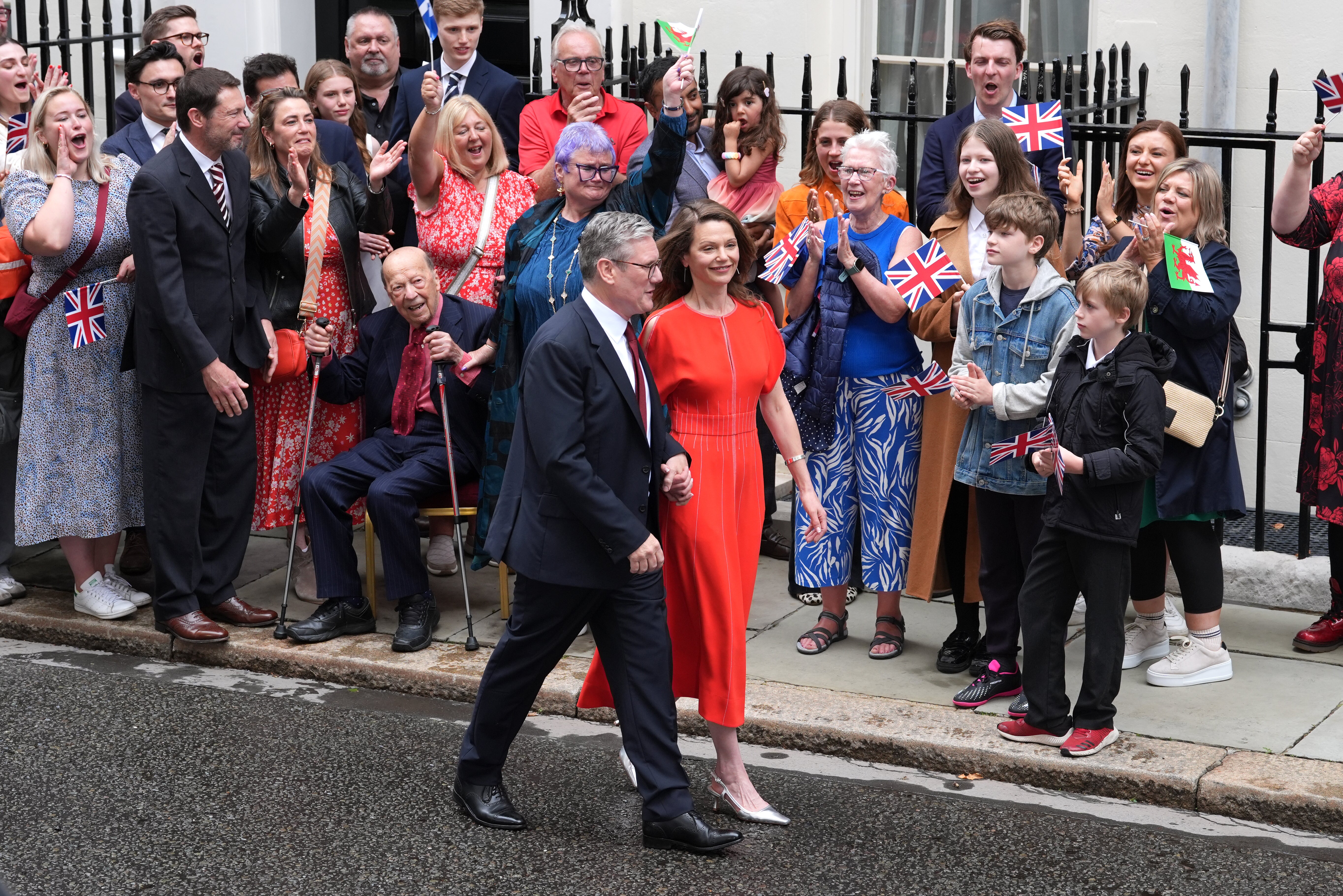 Victoria outside No 10 after the Labour party won the 2024 General Election