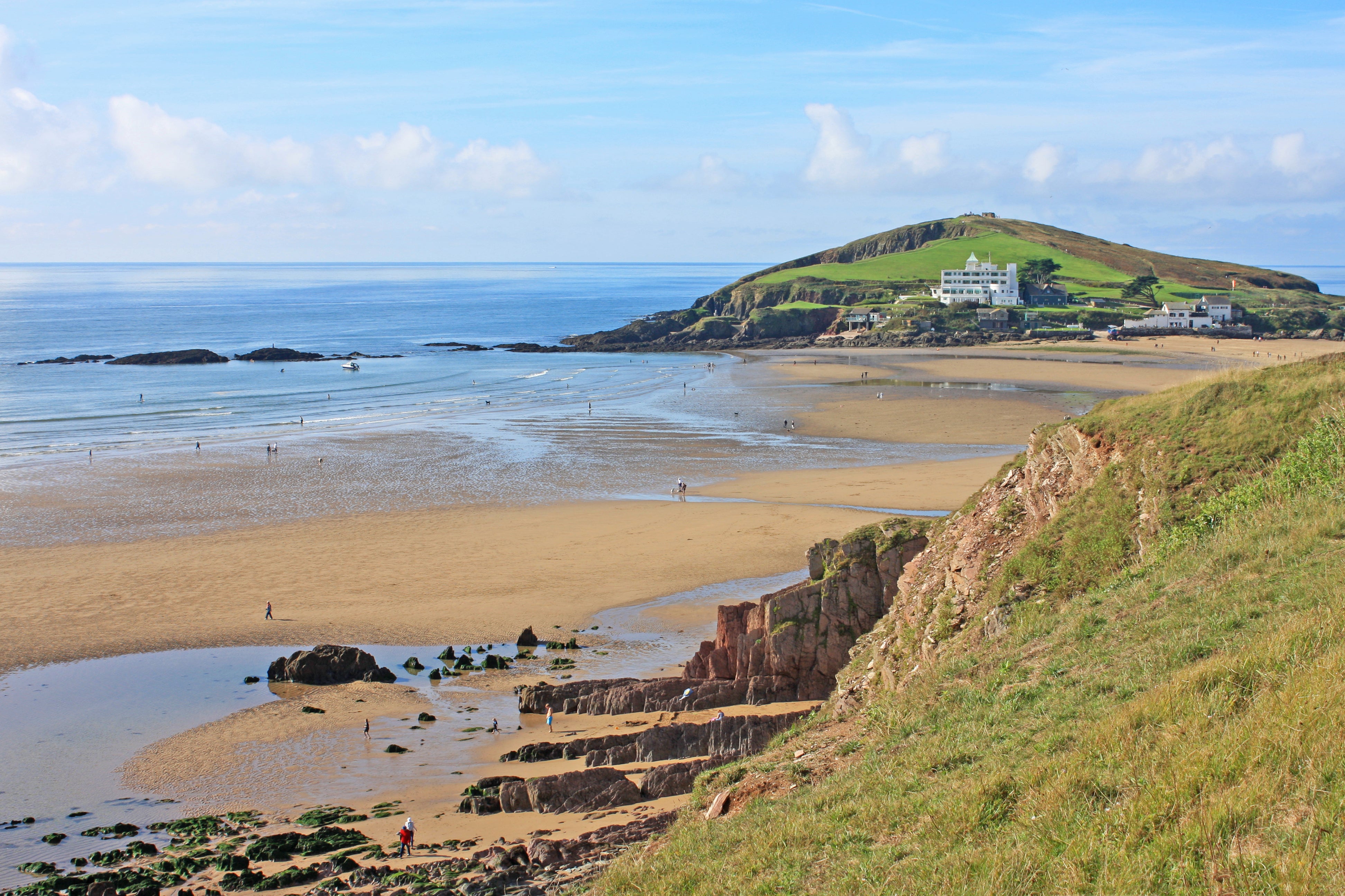 O Burgh Hotel fica em uma ilha de maré a 29 quilômetros de Plymouth