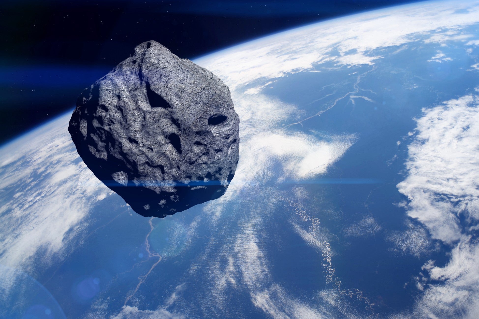 An artist’s impression of an asteroid near Earth