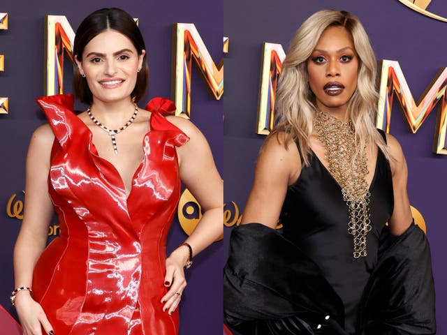 <p>Laverne Cox and Nava Mau share tearful embrace on Emmys red carpet</p>