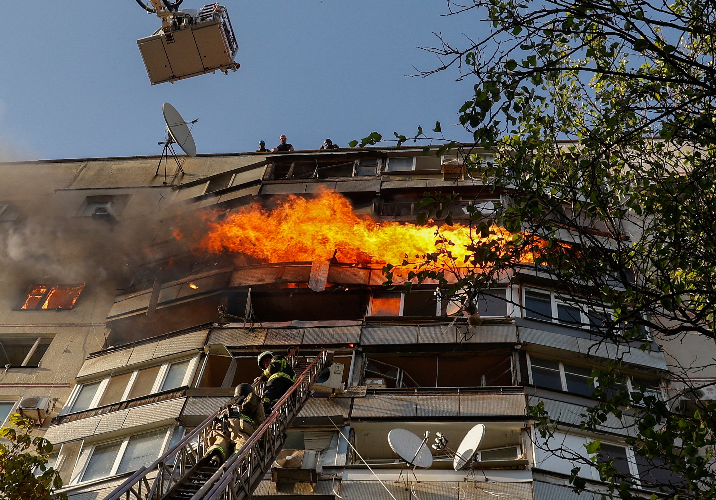 A 165kg warhead killed a 94-year-old woman as it blew out the windows of a five-storey building in Kharkiv