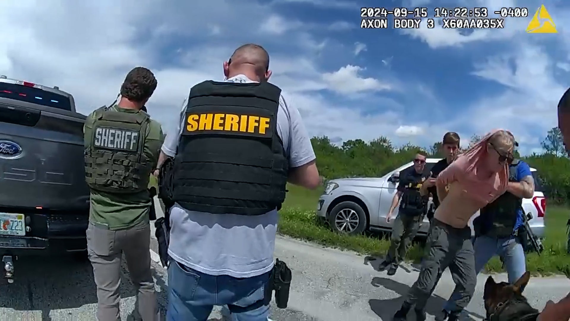 Bodycam footage shows moment suspect is arrested on interstate