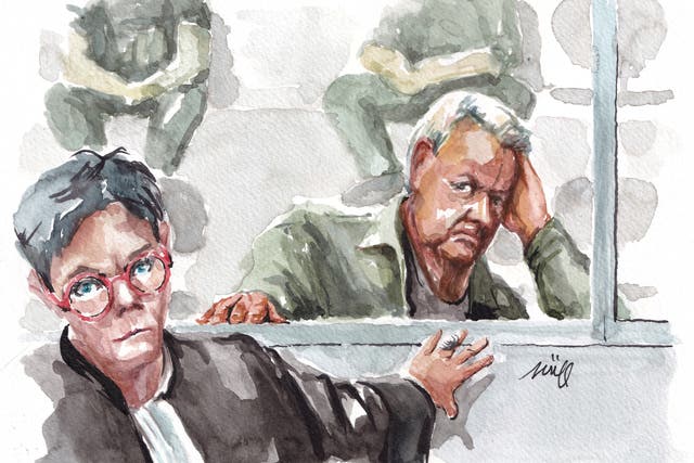 <p>Boceto de Dominique Pélicot en la sala del tribunal el 11 de septiembre </p>