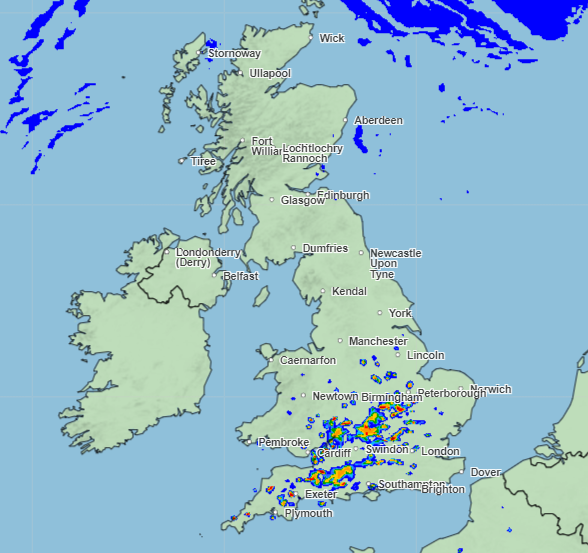 The southern half of the UK will see scattered showers begin on Friday