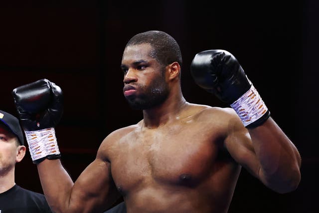 <p>Daniel Dubois before beating Jarrell Miller in Riyadh in December</p>