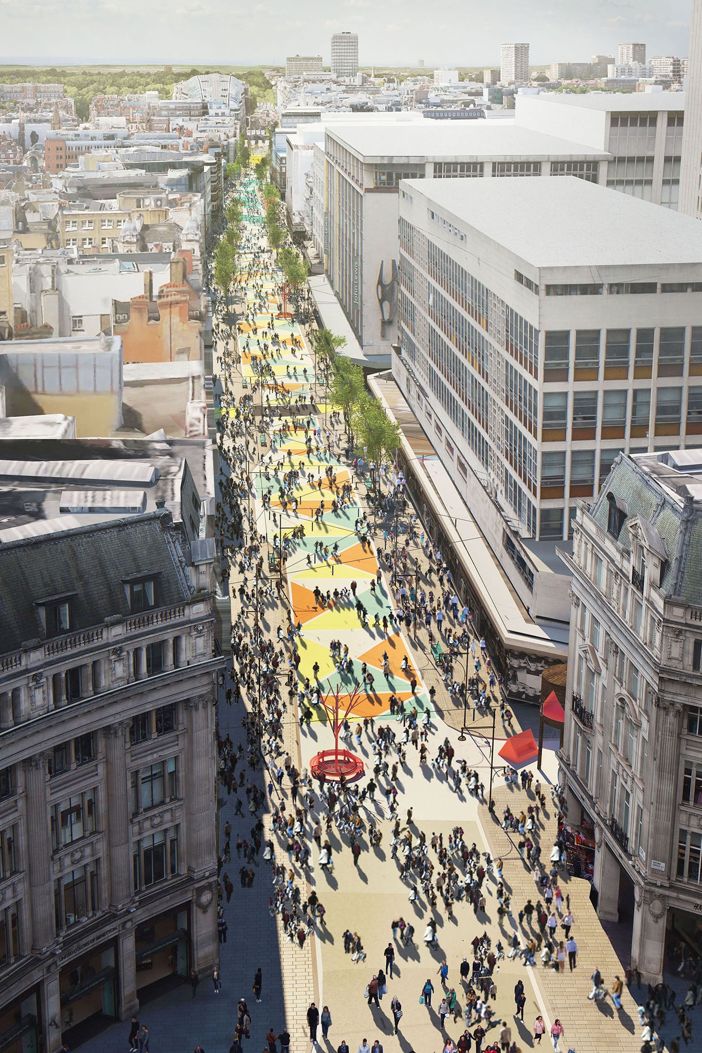 The pedestrianised area would stretch 0.7 miles along the western section of Oxford Street