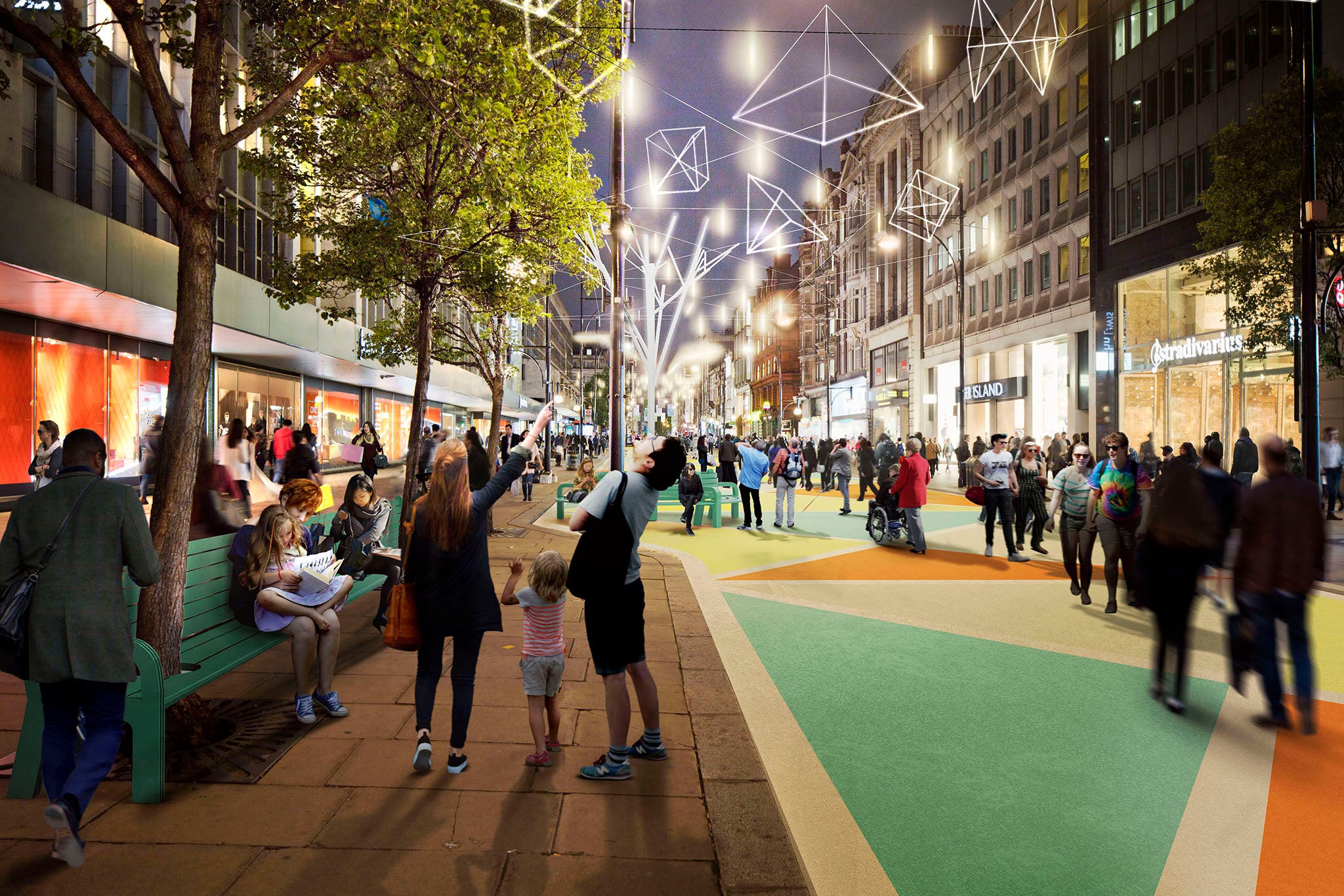 How Oxford Street might look under the mayor’s plan to make it traffic-free