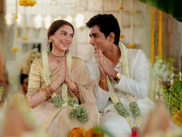 <p>Aditi Rao Hydari and Siddharth </p>