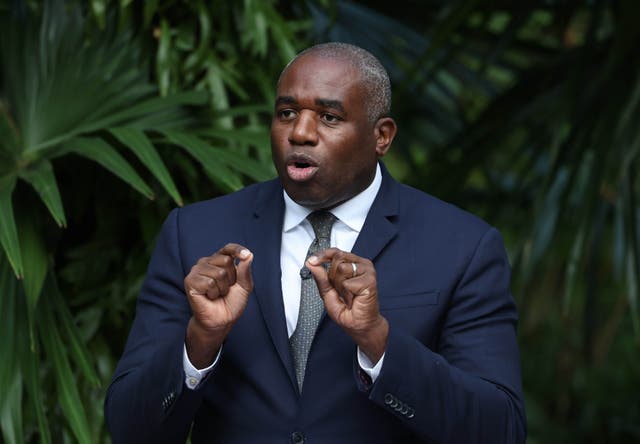 <p>Foreign secretary David Lammy making a speech on the climate crisis</p>