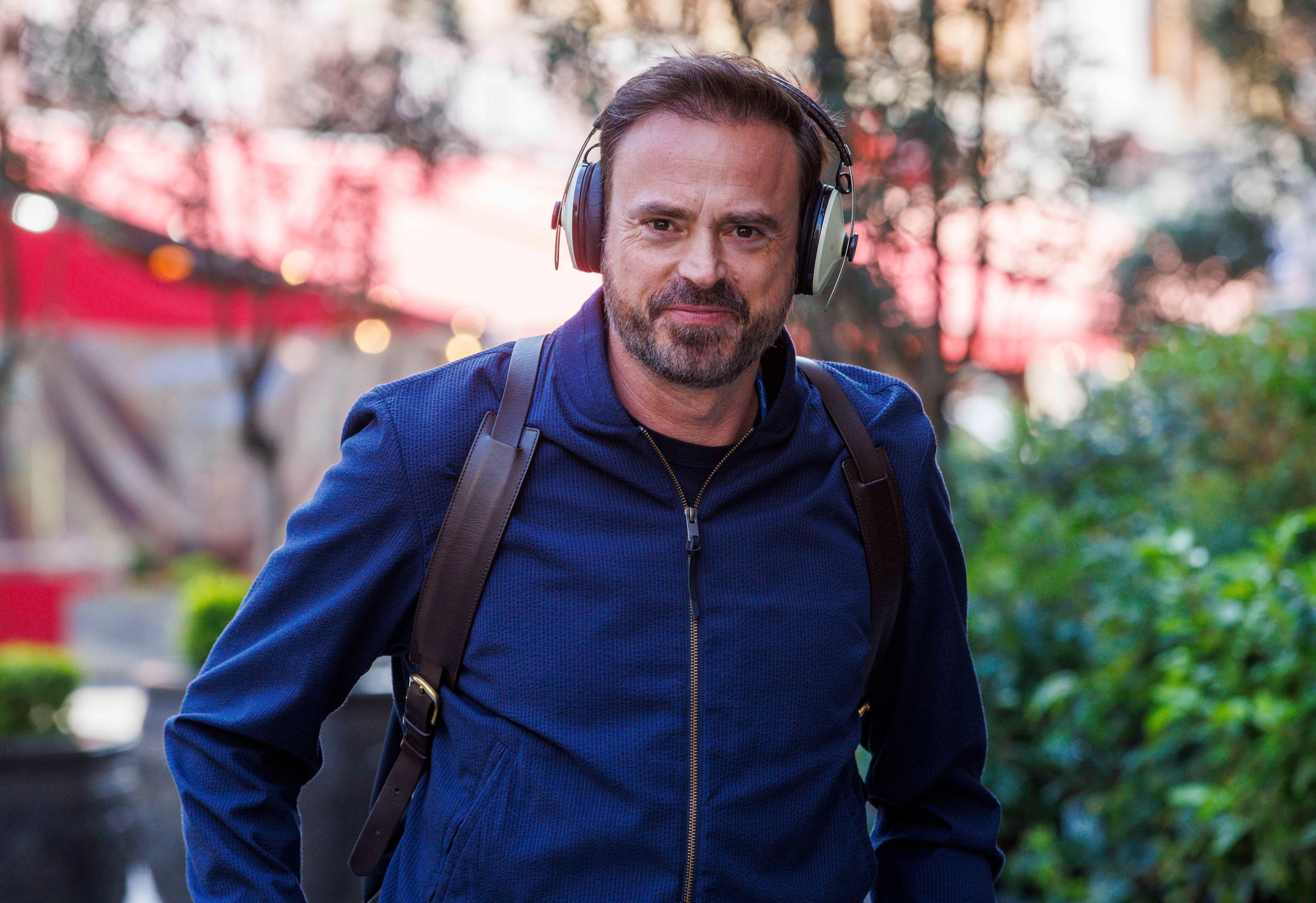 Jamie Theakston leaving the offices of Global Radio after presenting his show, Heart Breakfast in April (Alamy/ PA)