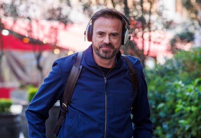 <p>Jamie Theakston leaving the offices of Global Radio after presenting his show, Heart Breakfast in April (Alamy/ PA)</p>