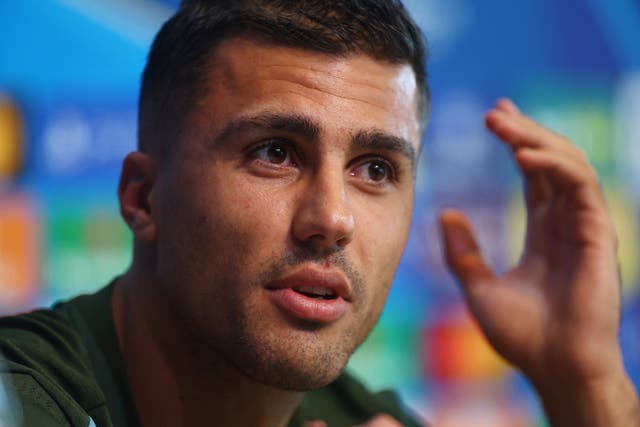 <p>Rodri spoke ahead of the return of the Champions League</p>