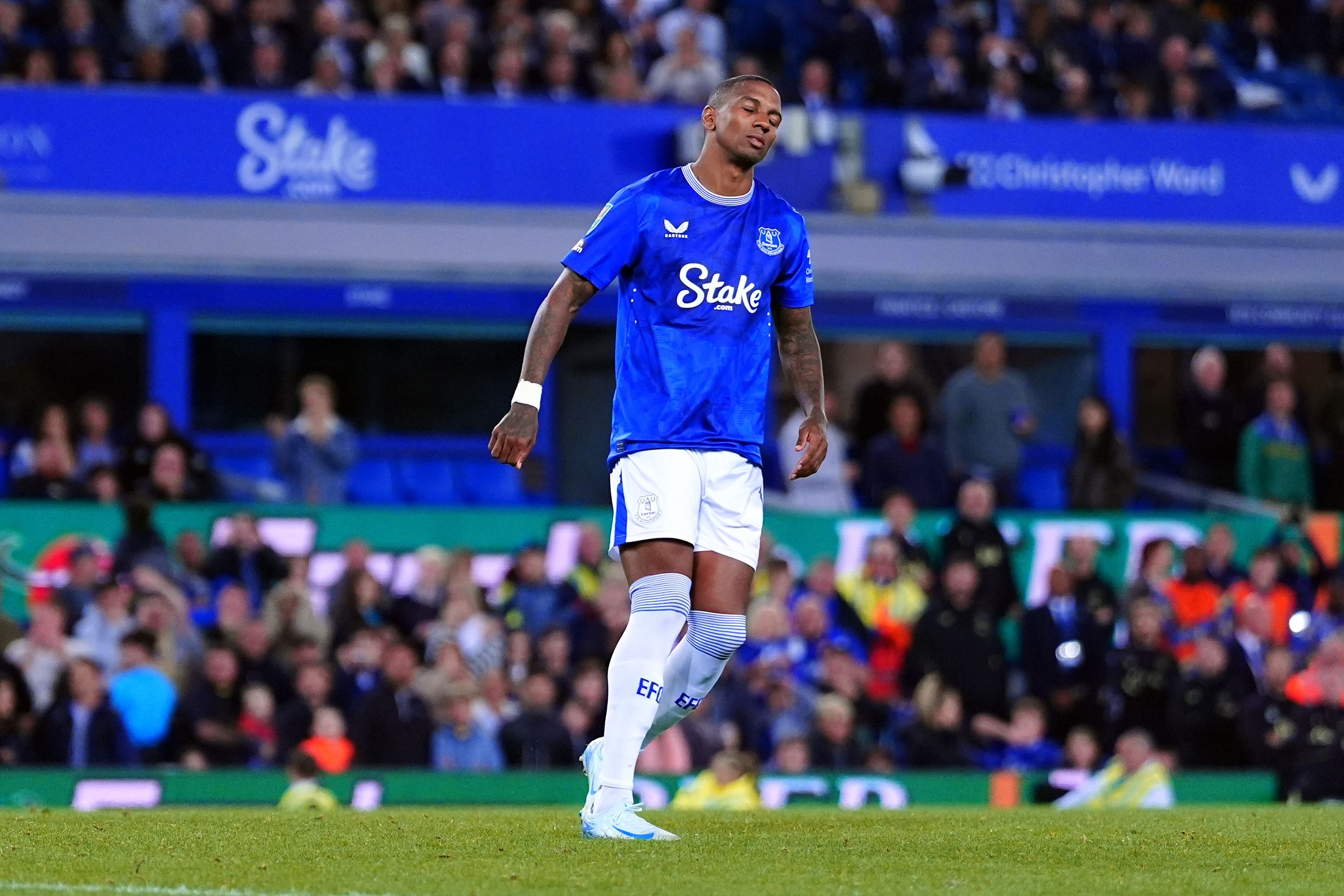 Ashley Young’s missed penalty ended Everton’s Carabao Cup adventure (Peter Byrne/PA)