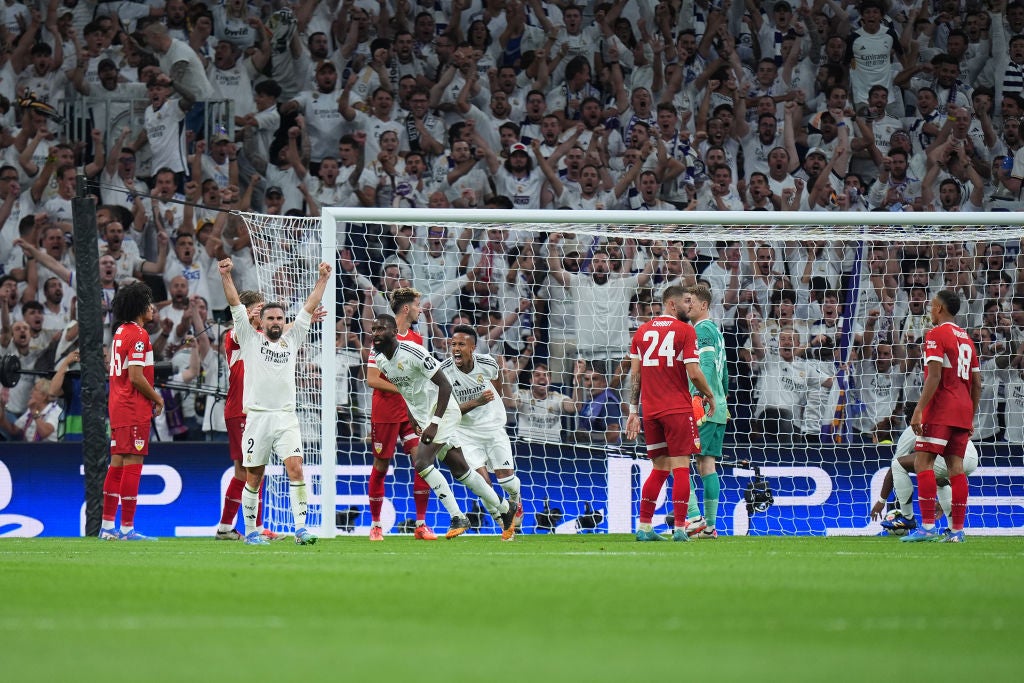 Stuttgart pushed Real Madrid but conceded twice late on to lose