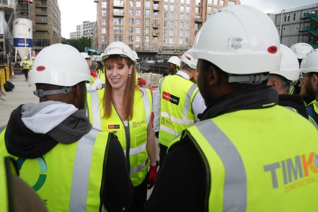 Angela Rayner is set to hold further talks with unions and businesses on the Government’s employment problems (Lucy North/PA)