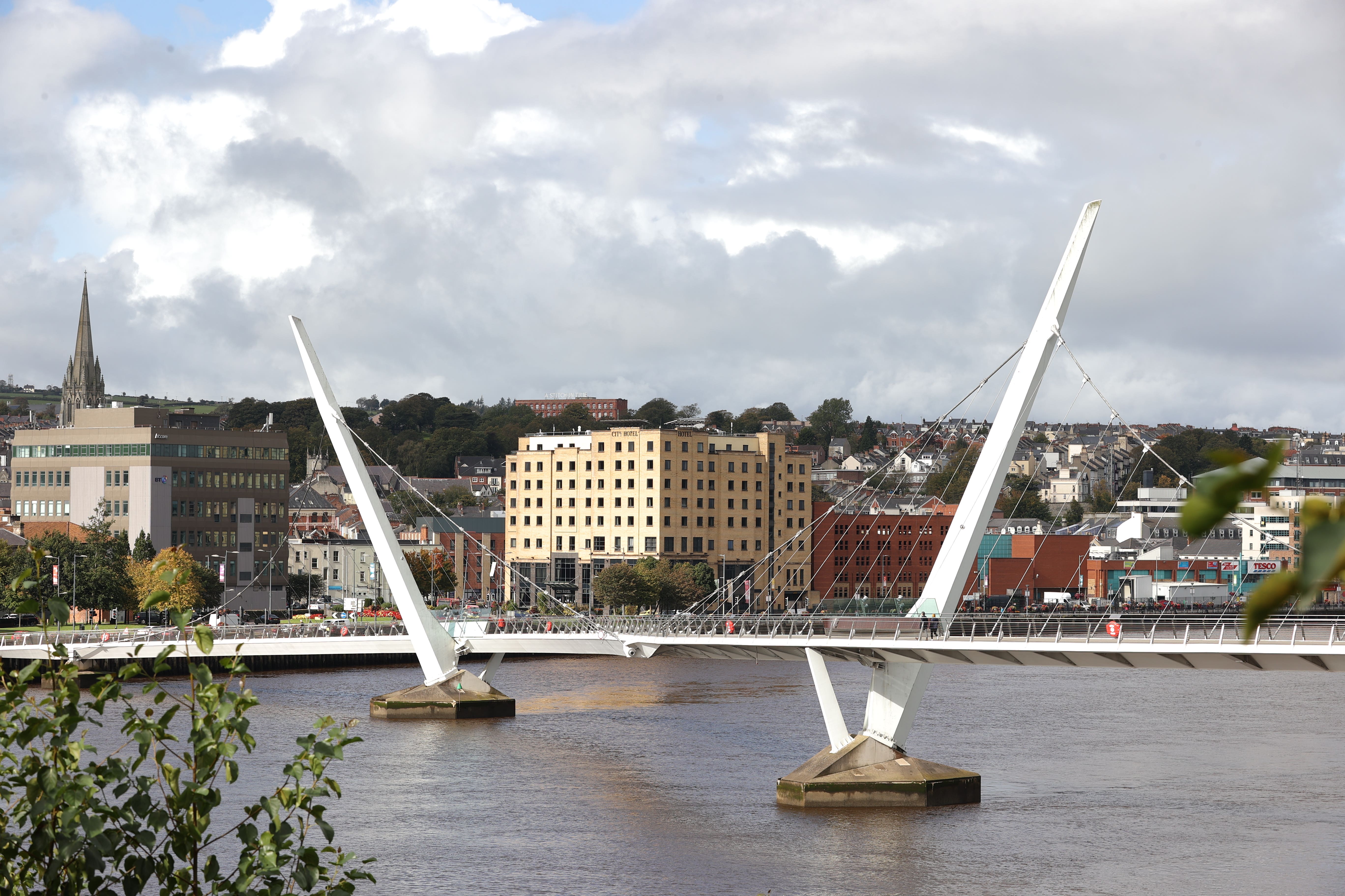 The Peace Bridge over the River Foyle in Londonderry (Liam McBurney/PA)