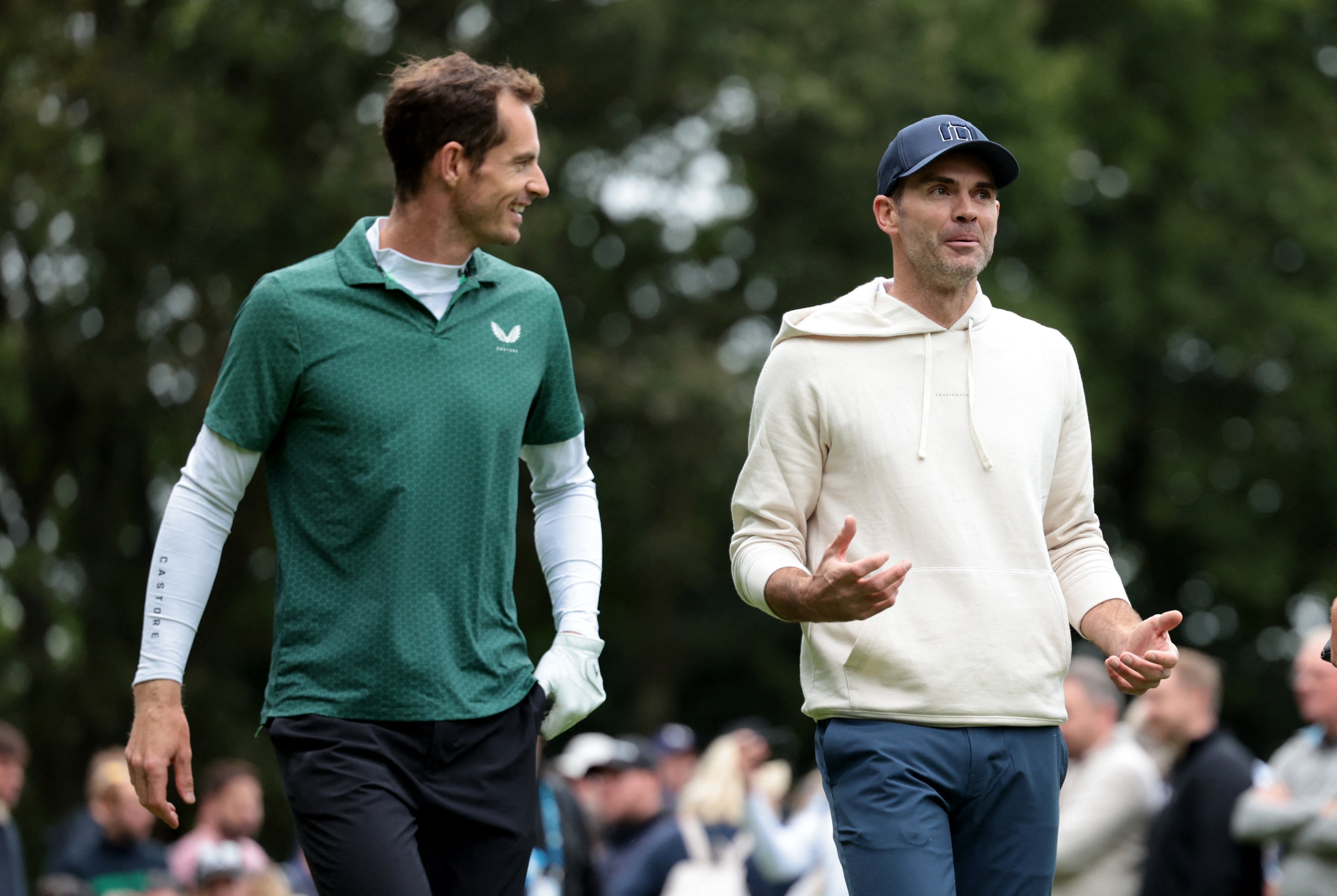 Former tennis player Andy Murray with cricketer James Anderson